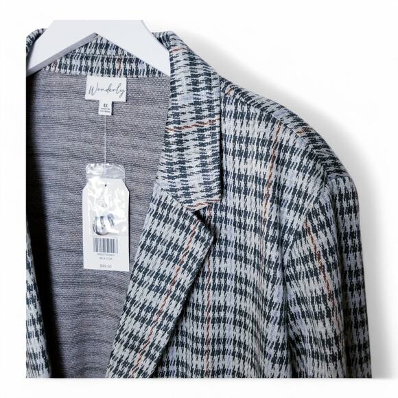 3 FOR $25 - *NEW* WONDERLY Knit Houndstooth One-Button Blazer - Size 4X - Picture 2 of 7